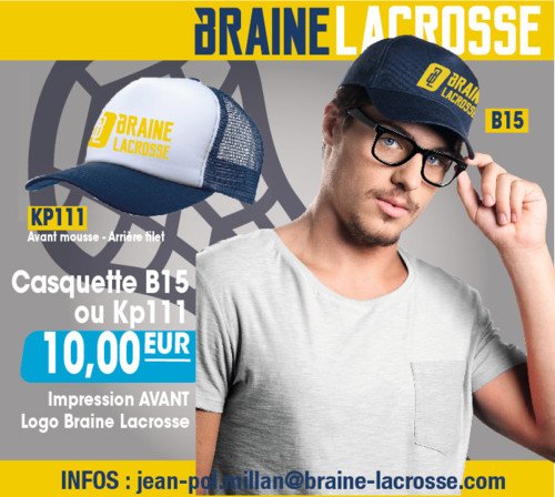Braine Lacrosse merchandising casquette 2016 | © Braine Lacrosse Club ASBL Braine Lacrosse merchandising casquette 2016 | © Braine Lacrosse Club ASBL