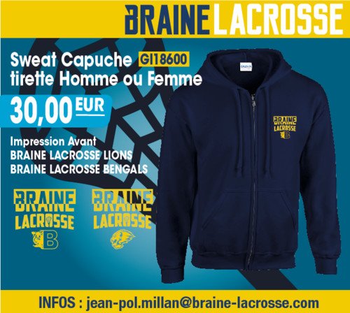 Braine Lacrosse merchandising sweet capuche 2016 | © Braine Lacrosse Club ASBL Braine Lacrosse merchandising sweet capuche 2016 | © Braine Lacrosse Club ASBL