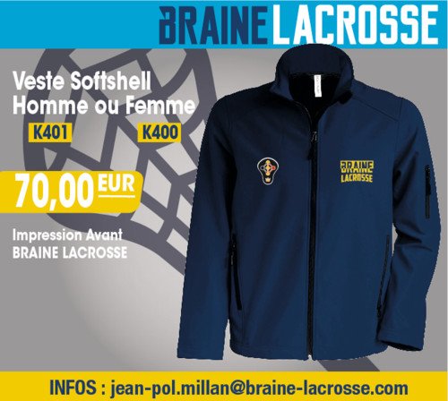 Braine Lacrosse merchandising veste softshell 2016 | © Braine Lacrosse Club ASBL Braine Lacrosse merchandising veste softshell 2016 | © Braine Lacrosse Club ASBL
