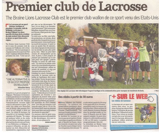 Photo d'article de Braine Lions dans La Capitale Edition Brabant Wallon | © La Capitale Edition Brabant Wallon